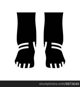 feet edema health disease glyph icon vector. feet edema health disease sign. isolated contour symbol black illustration. feet edema health disease glyph icon vector illustration