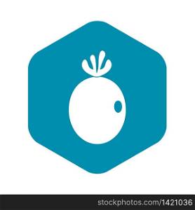 Feijoa fruit icon. Simple illustration of feijoa fruit vector icon for web. Feijoa fruit icon, simple style