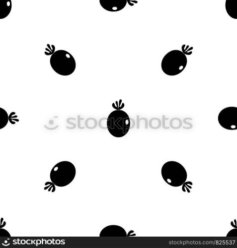 Feijoa fruit pattern repeat seamless in black color for any design. Vector geometric illustration. Feijoa fruit pattern seamless black