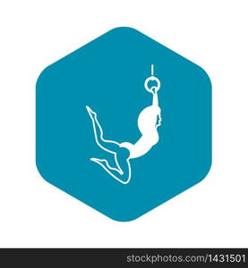 Female aerialist icon in simple style on a white background vector illustration. Female aerialist icon, simple style