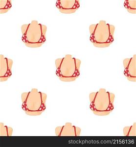 Female breast in red bra pattern seamless background texture repeat wallpaper geometric vector. Female breast in red bra pattern seamless vector