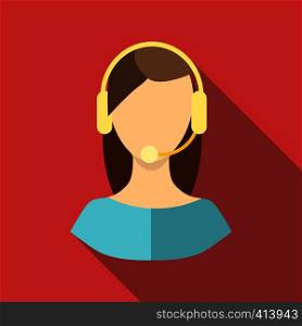 Female consultant icon. Flat illustration of female consultant vector icon for web design. Female consultant icon, flat style