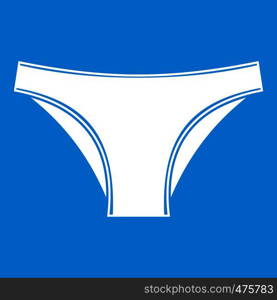 Female cotton panties icon white isolated on blue background vector illustration. Female cotton panties icon white