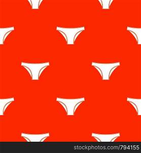 Female cotton panties pattern repeat seamless in orange color for any design. Vector geometric illustration. Female cotton panties pattern seamless