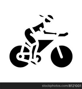 female cyclist glyph icon vector. female cyclist sign. isolated contour symbol black illustration. female cyclist glyph icon vector illustration