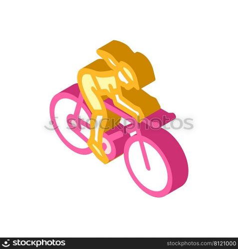 female cyclist isometric icon vector. female cyclist sign. isolated symbol illustration. female cyclist isometric icon vector illustration