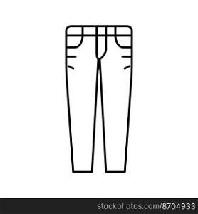 female denim pants line icon vector. female denim pants sign. isolated contour symbol black illustration. female denim pants line icon vector illustration