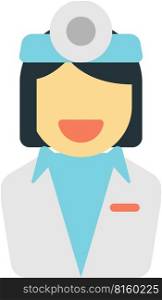 female doctor illustration in minimal style isolated on background