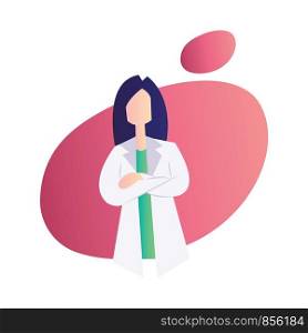 Female doctor modern chatacter vector illustration on a white background