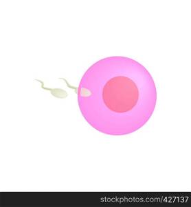 Female egg isometric 3d icon. Pink medicine symbol isolated on a white . Female egg isometric 3d icon