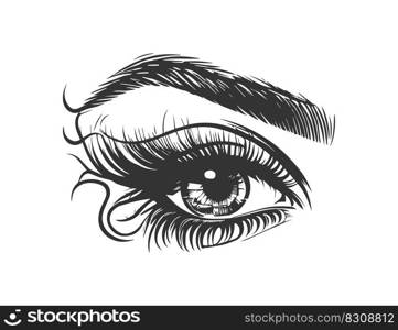 Female eye icon. Vector illustration desing.
