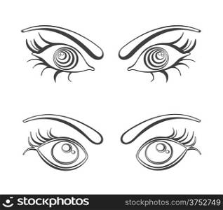 Female eyes illustration. Fully editable eps 8 file