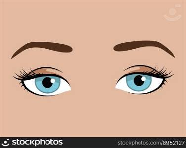 Female eyes with emotion look girl vector image
