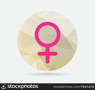 female flat icon on geometric background