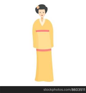 Female geisha icon cartoon vector. Japan girl. Sakura style. Female geisha icon cartoon vector. Japan girl