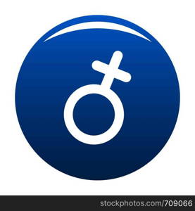 Female gender symbol icon vector blue circle isolated on white background . Female gender symbol icon blue vector