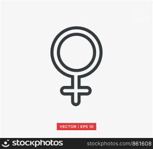 Female Gender Symbol Icon Vector Illustration