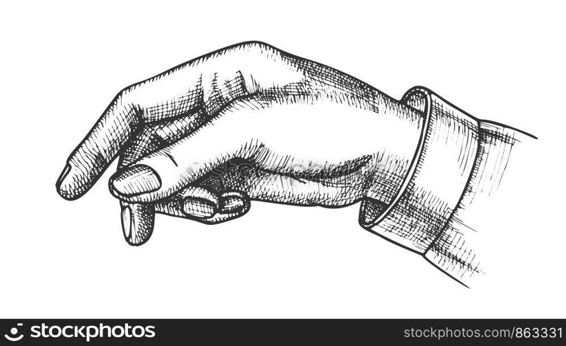 Female Hand Pointer Finger Showing Gesture Vector. Elegant Woman Arm Index Finger Arrow Suggesting On Something. Girl Forefinger Wrist Gesturing Choice Monochrome Closeup Cartoon Illustration. Female Hand Pointer Finger Showing Gesture Vector