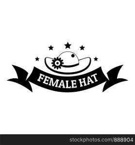 Female hat logo. Simple illustration of female hat vector logo for web. Female hat logo, simple black style