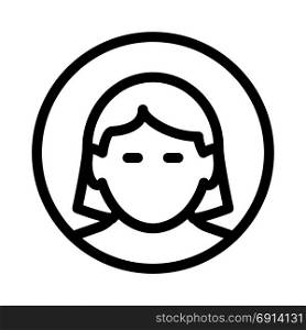 female, icon on isolated background