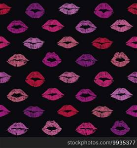 Female lips lipstick kiss seamless pattern cosmetics and love background 12