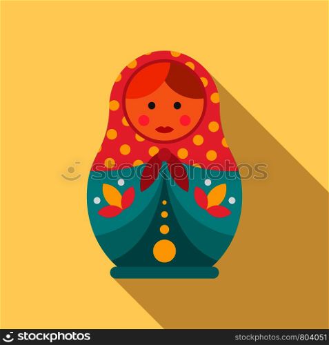 Female nesting doll icon. Flat illustration of female nesting doll vector icon for web design. Female nesting doll icon, flat style