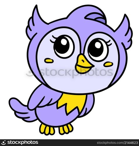 female owl with a smiling face