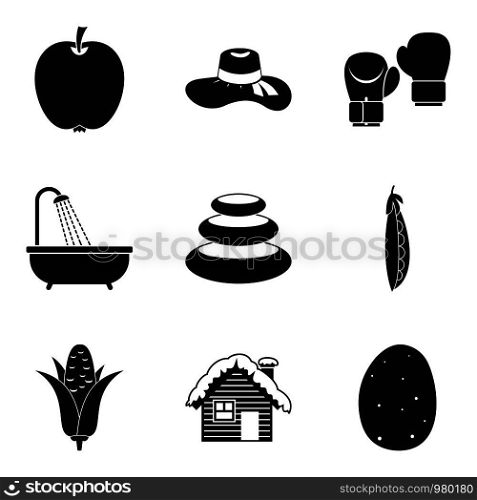 Female protection icons set. Simple set of 9 female protection vector icons for web isolated on white background. Female protection icons set, simple style