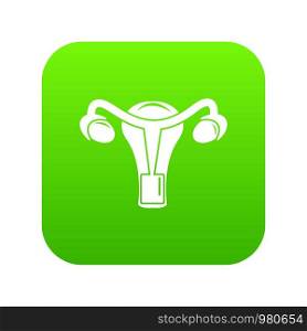 Female reproductive organ icon green vector isolated on white background. Female reproductive organ icon green vector