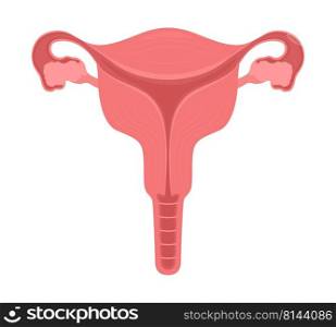 Female reproductive system semi flat color vector object. Health of female organs. Editable element. Full sized item on white. Simple cartoon style illustration for web graphic design and animation. Female reproductive system semi flat color vector object