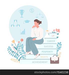 Female rights flat concept vector illustration. Gender equality for workplace. Support for career woman. Businesswoman 2D cartoon characters for web design. Women empowerment creative idea. Female rights flat concept vector illustration