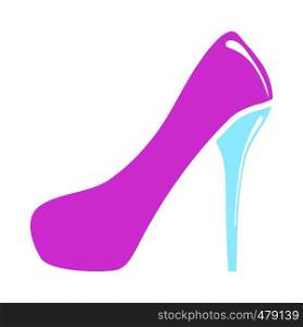 Female Shoe With High Heel Icon. Flat Color Design. Vector Illustration.