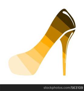 Female Shoe With High Heel Icon. Flat Color Ladder Design. Vector Illustration.