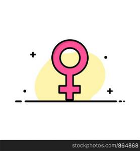 Female, Symbol, Gender Business Logo Template. Flat Color