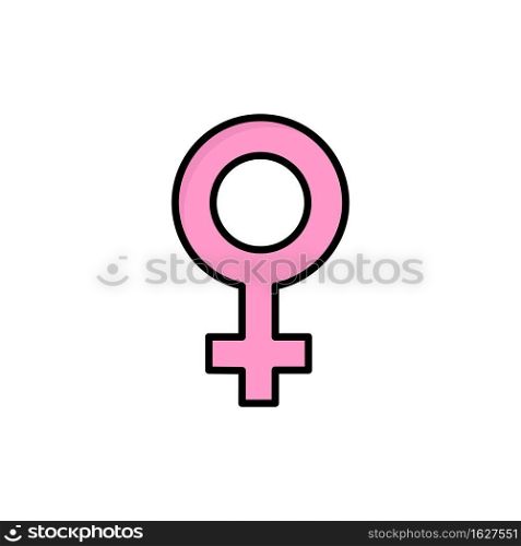 Female, Symbol, Gender  Flat Color Icon. Vector icon banner Template