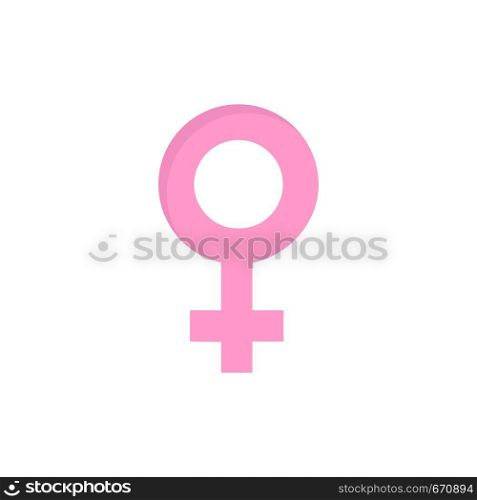 Female, Symbol, Gender Flat Color Icon. Vector icon banner Template