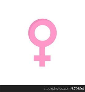 Female, Symbol, Gender Flat Color Icon. Vector icon banner Template