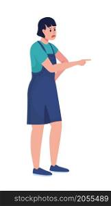 Female teenager participates in dispute semi flat color vector character. Full body person on white. Extreme anger isolated modern cartoon style illustration for graphic design and animation. Female teenager participates in dispute semi flat color vector character
