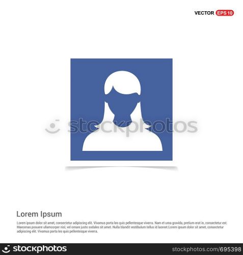 Female User Icon - Blue photo Frame