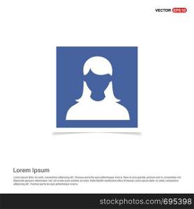 Female User Icon - Blue photo Frame