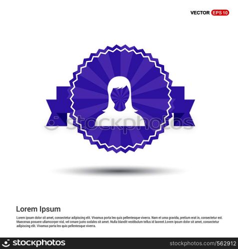 Female User Icon - Purple Ribbon banner