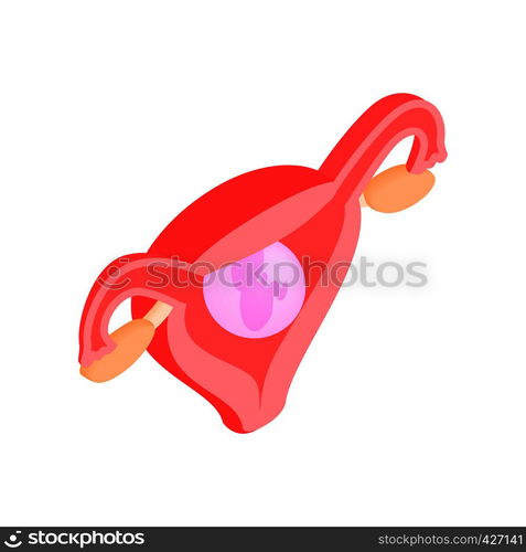 Female uterus isometric 3d icon. Anatomy symbol on a white background. Female uterus isometric 3d icon