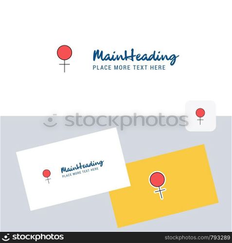 Female vector logotype with business card template. Elegant corporate identity. - Vector