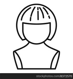 Female wig icon outline vector. Head style. Fashion face. Female wig icon outline vector. Head style