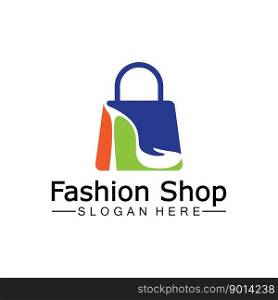 Female woman lady girl high heel shoe shopping bag store logo design vector