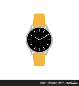 Female wristwatch on a white background. Vector flat illustration.