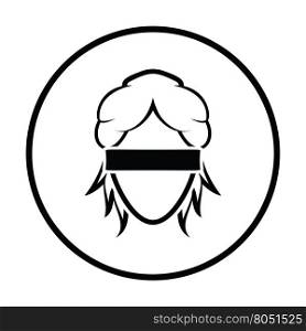 Femida head icon. Thin circle design. Vector illustration.
