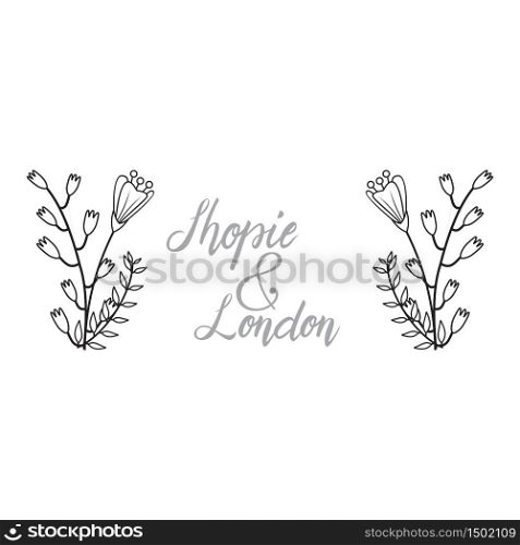 Feminine Flower Florist Wedding Line Frame Ornament