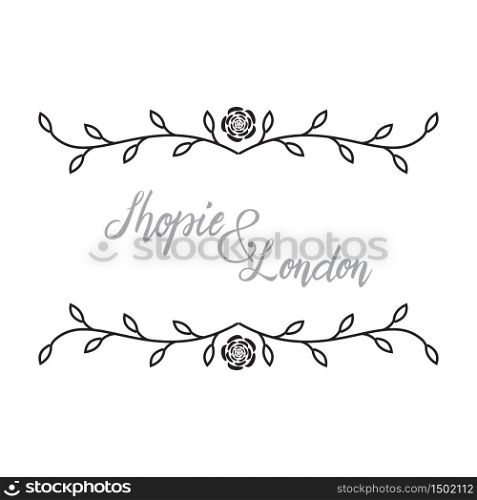 Feminine Flower Florist Wedding Line Frame Ornament