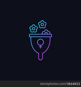 Femininity symbol gradient vector icon for dark theme. Represent female strength and gentleness. Feminist therapy. Thin line color symbol. Modern style pictogram. Vector isolated outline drawing. Femininity symbol gradient vector icon for dark theme